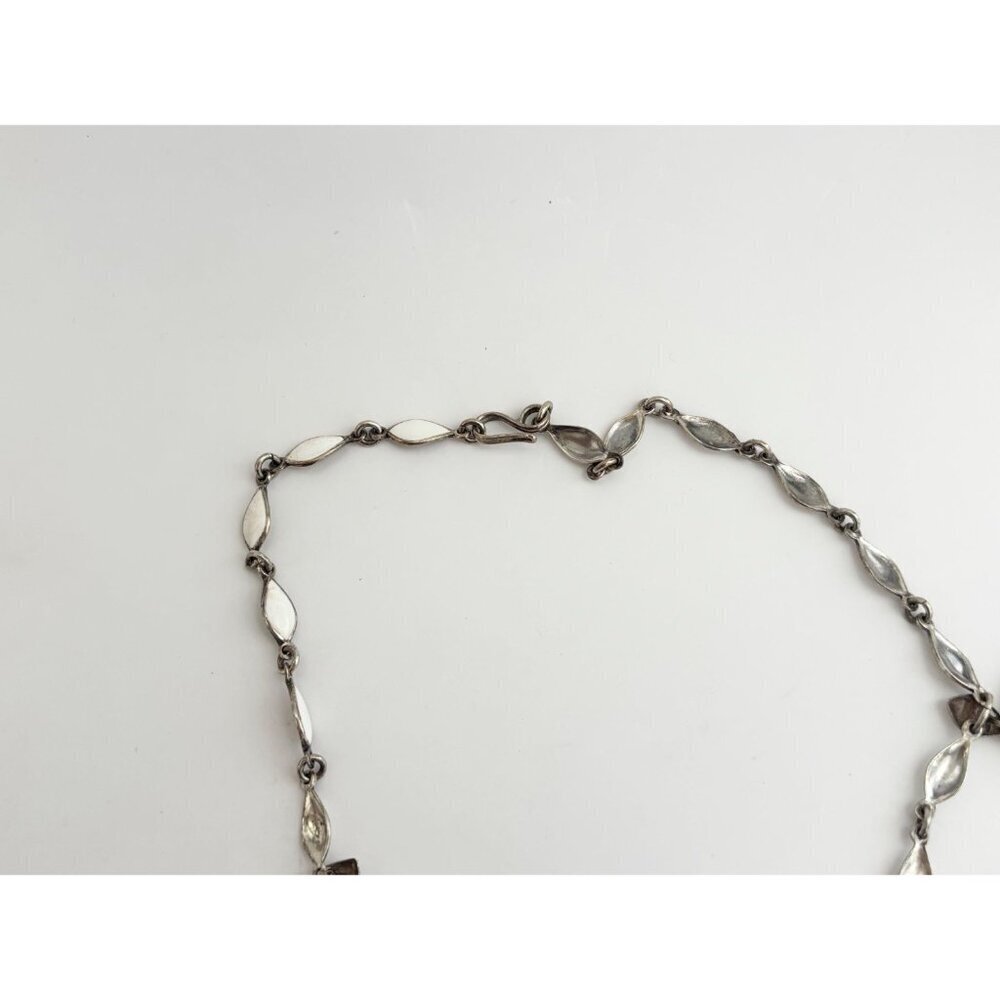 Rare Siam Sterling Silver White Multi-Figure Thai Made 30's 925 Vintage Necklace - Picture 13 of 16